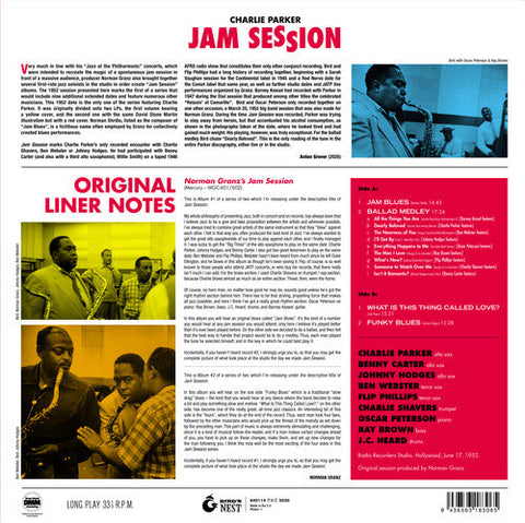 Charlie Parker - Jam Session [180-Gram Blue Colored Vinyl] (Vinyl LP)