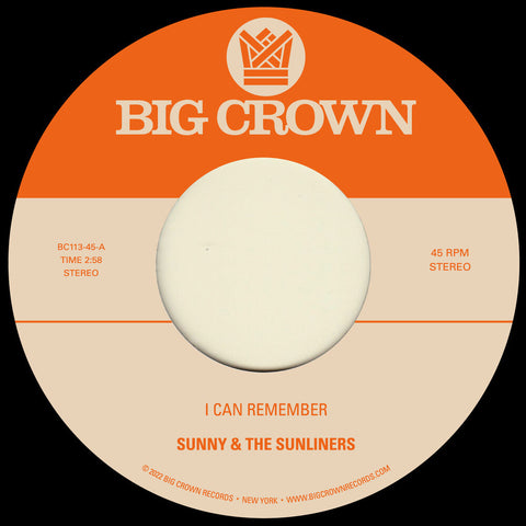 Sunny & The Sunliners - I Can Remember B/W Sitting In The Park [7" Vinyl]