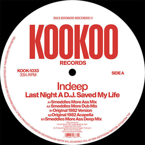 Indeep - Last Night A D.J. Saved My Life (4 Mixes) Color Vinyl 160gm [12" Vinyl]