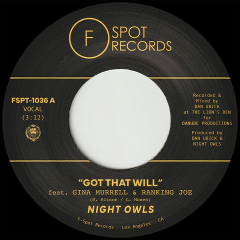 Night Owls - Got That Will (feat. Gina Murrell & Ranking Joe) b/w Got That Dub (feat. Ranking Joe & Gina Murrell) [7inch Single]