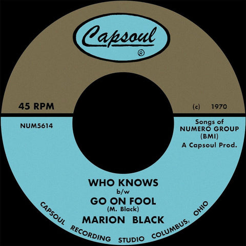 Black, Marion - Go on Fool B/W Who Knows. [7" Vinyl]