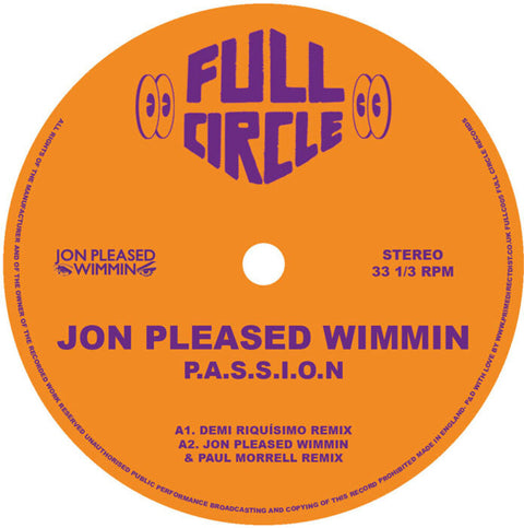 Jon Wimmin  Pleased - P.A.S.S.I.O.N. (2025 Remixes) [12" Vinyl]