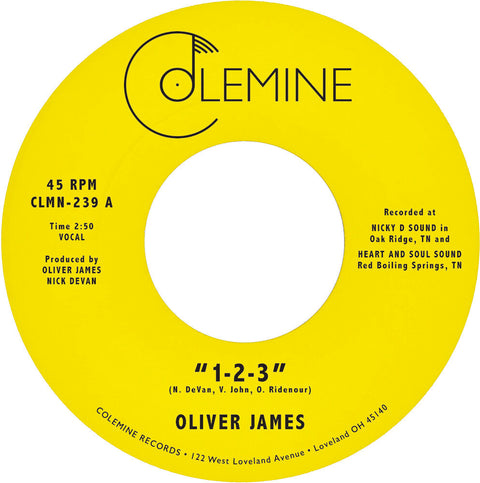 Oliver James - 1-2-3 / Nothing Is Forever (Nvbl) [7" Vinyl]
