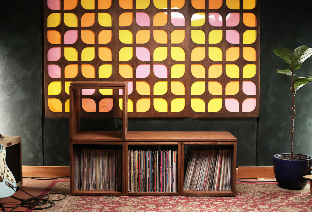 Stackable Vinyl Record Storage Cubes | Solid Maple & Oak – WickerWoodWorks