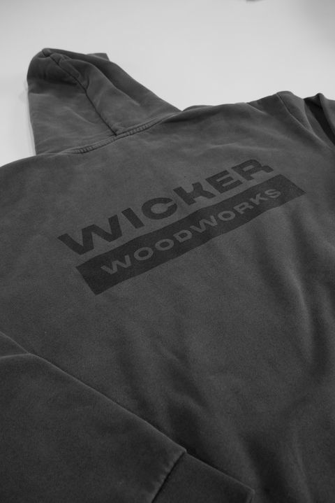 LIMITED! WickerWoodWorks Vintage Black Over Sized Hoodie