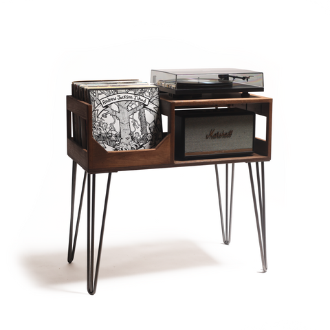 The Tallboy Turntable Station: Record Player Stand With Vinyl Record Storage