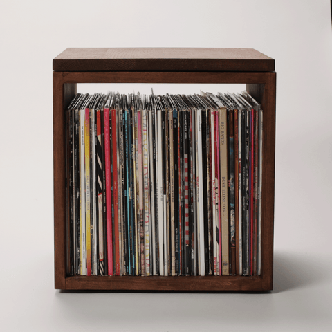 Solid hardwood vinyl storage cube detail, no plywood or veneer