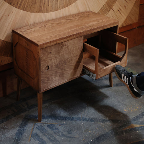 The Lowboy Deluxe - Solid wood vinyl Record Storage and turntable stand with drawers