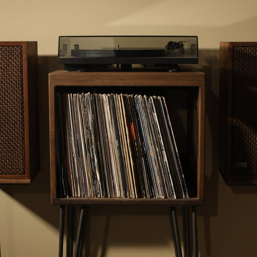 The Zenith Tallboy - Vinyl Record Storage Turntable Stand – WickerWoodWorks