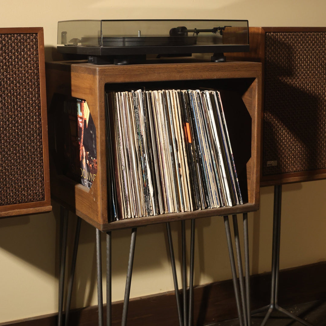 The Zenith Tallboy - Vinyl Record Storage Turntable Stand – WickerWoodWorks