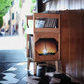 The delixe jr by wickerwoodworks side view featuring the flatliners record
