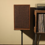 Custom Speaker Stand - set of 2, handmade in Portland, Oregon // Solid Oak and Steel // Fits any Speaker
