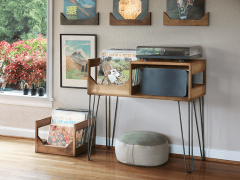 The Tallboy Turntable Station: Record Player Stand With Vinyl Record Storage