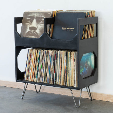 Organize Your Record Collection in This Rustic Wood Storage Rack